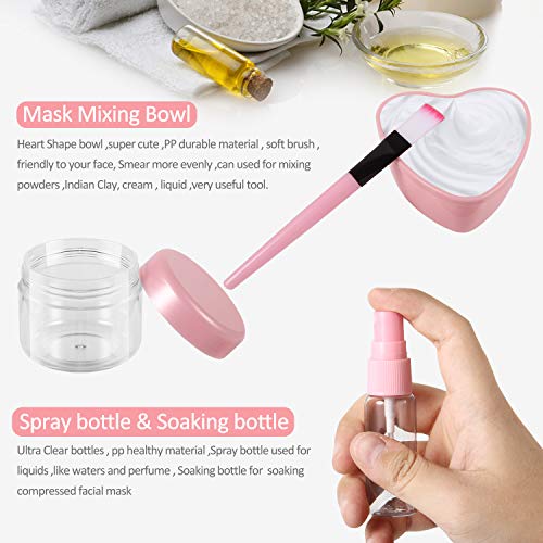 URfashion face mask mixing Bowl set,10 in 1 Cat Shape Headband Spray Brush St...