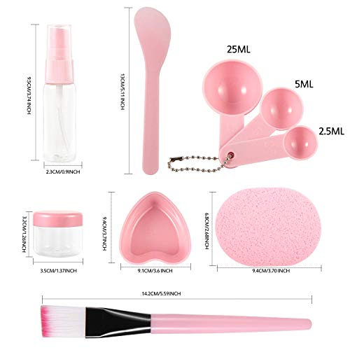 URfashion face mask mixing Bowl set,10 in 1 Cat Shape Headband Spray Brush St...