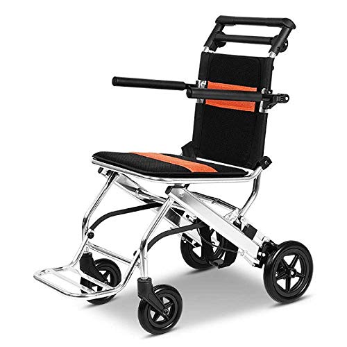 Portable Folding Wheelchair, Travel Wheelchair with handbrake, Ultra-Light Wh...
