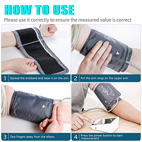 Blood Pressure Monitor Upper Arm Large LED Backlit Screen 1000 Sets Memory Au...