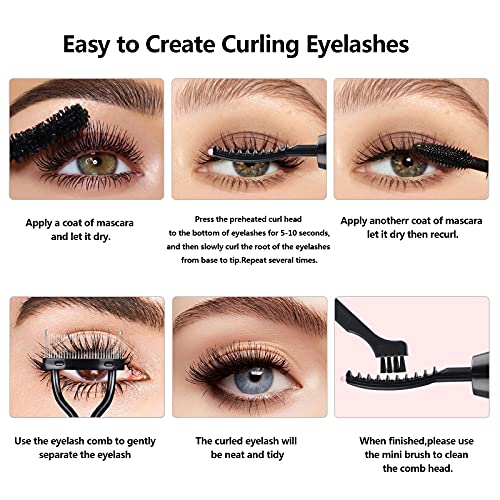 Heated Eyelash Curlers, USB Rechargeable Heated Lash Curler, Electric Heated ...