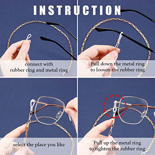 Ursumy Gold Glasses Necklace Tangle Eyeglasses Holder Strap Sunglasses Chain ...