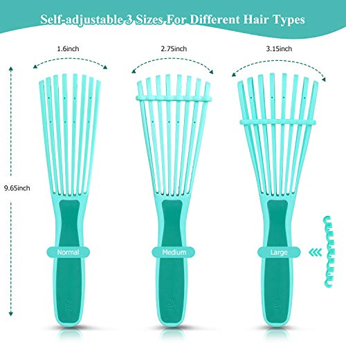 Detangling Hair Brush,Hair Detangler Brush and Wide Tooth Comb Set for Black ...