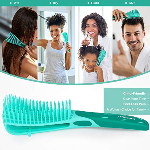 Detangling Hair Brush,Hair Detangler Brush and Wide Tooth Comb Set for Black ...