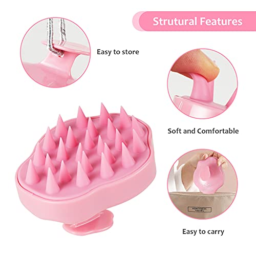 Hair Scalp Massager Shampoo Brush,Soft Silicone Hair Scrub Brush for Wet Dry ...