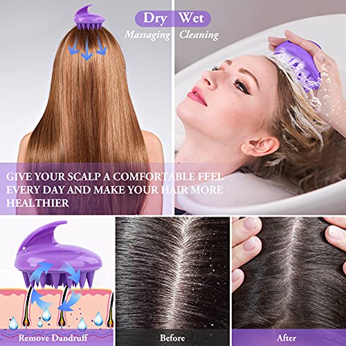 Scalp Massager Shampoo Brush, Head Scalp Massage Hair Brush, Silicone Scalp M...