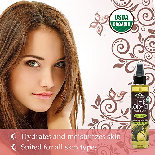US Organic Body Oil- Smooth Caribbean Coconut - Jojoba and Olive Oil with Vit...