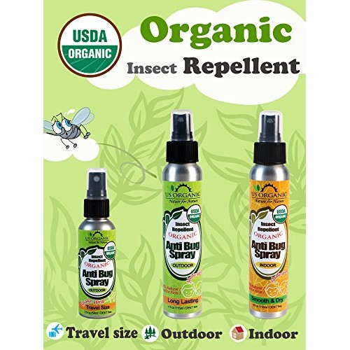 US Organic Organic Mosquito Repellent Anti Bug Outdoor Pump Sprays, 4 Ounces,...