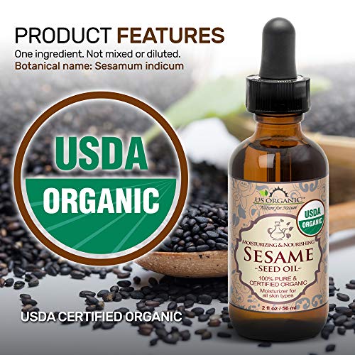 US Organic Sesame Seed Oil, Certified Organic, Untoasted, Unrefined Virgin, P...