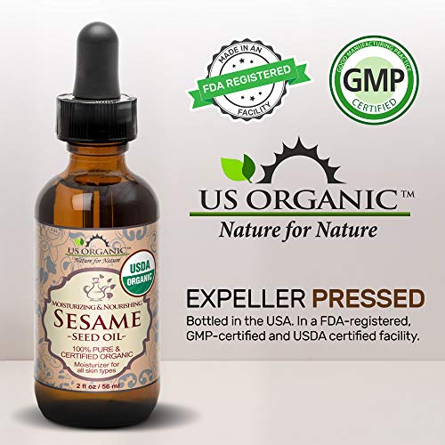 US Organic Sesame Seed Oil, Certified Organic, Untoasted, Unrefined Virgin, P...