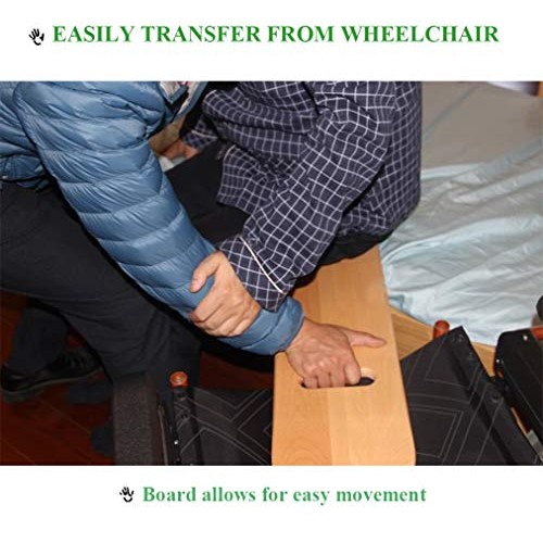 Transfer Board with Handles, Wooden Patient Slide Assist Device, Heavy Duty S...