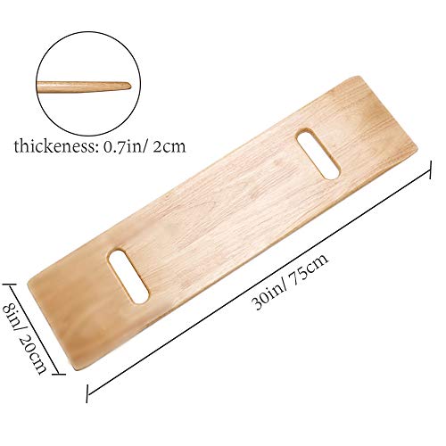 Transfer Board with Handles, Wooden Patient Slide Assist Device, Heavy Duty S...