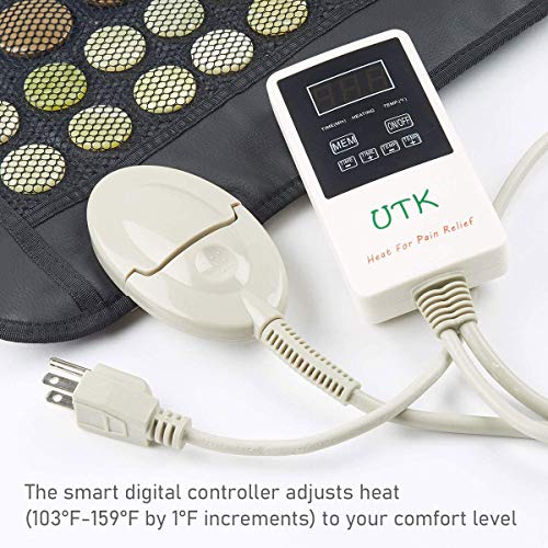 UTK Far Infrared Natural Jade and Tourmaline Heating Pad for Back Pain and Cr...