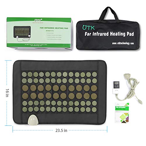 UTK Far Infrared Natural Jade and Tourmaline Heating Pad for Back Pain and Cr...