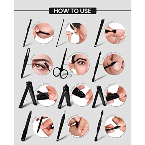 Utopia Care - 15-Piece Manicure Set for Women Men Nail Clippers Stainless Ste...