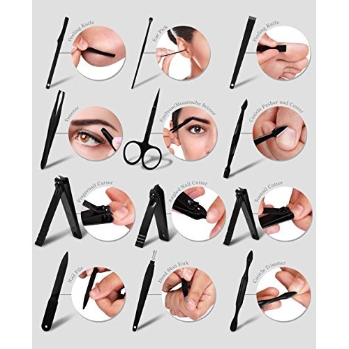 Utopia Care - 15-Piece Manicure Set for Women Men Nail Clippers Stainless Ste...