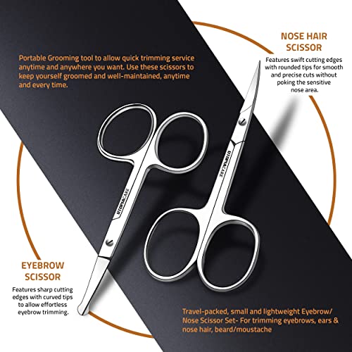 Utopia Care - Curved and Rounded Facial Hair Scissors for Men - Mustache, Nos...