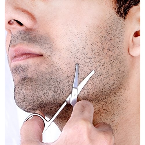 Utopia Care Curved and Rounded Facial Hair Scissors for Men - Mustache, Nose ...