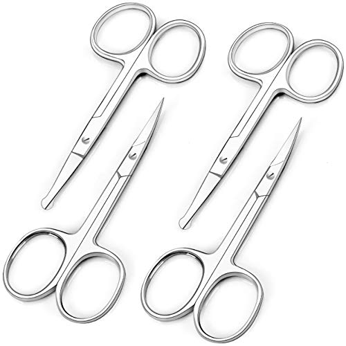 Utopia Care Curved and Rounded Facial Hair Scissors for Men - Mustache, Nose ...