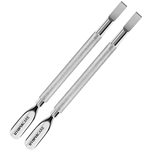 Utopia Care Cuticle Pusher and Spoon Nail Cleaner 2Pack - Professional Grade ...