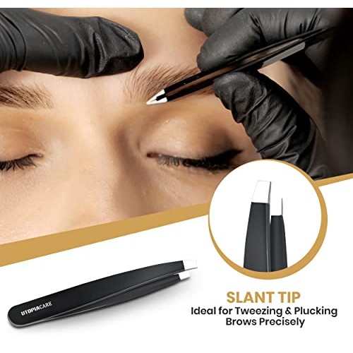 Utopia Care - Professional Stainless Steel Tweezers Set (4-Piece) – Precision...