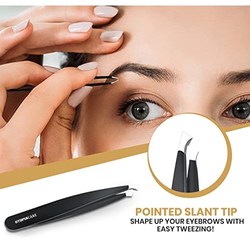 Utopia Care - Professional Stainless Steel Tweezers Set (4-Piece) – Precision...