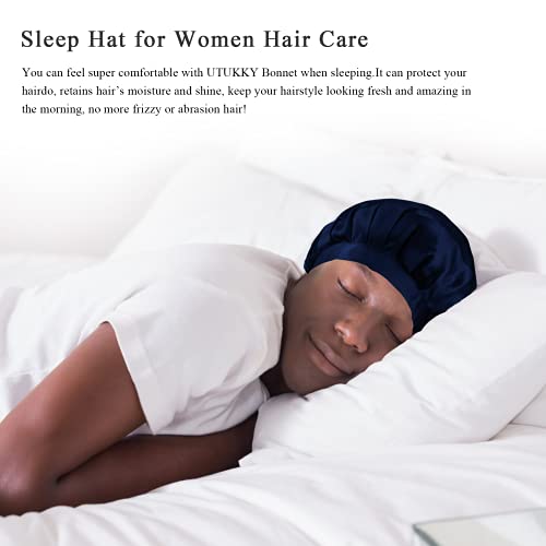 100% Mulberry Silk Bonnet, Natural 19 Momme Silk Night Cap Hair Bonnet Sleepi...
