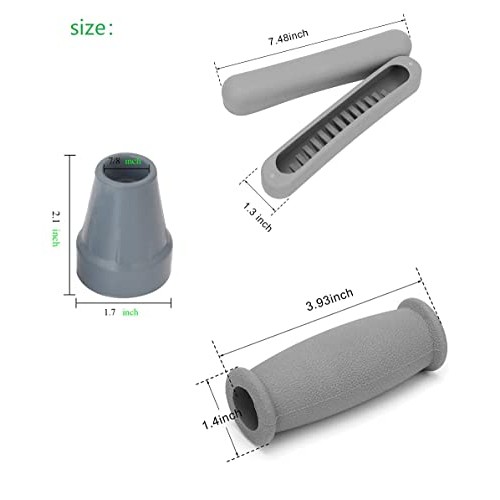 UU-ZHANG Crutch kit, Crutch pad for armpits, Handle Cover and Foot pad, Suita...