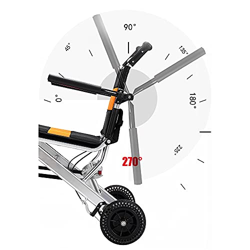 UU-ZHANG Portable Folding Wheelchair, Travel Wheelchair with handbrake, Ultra...