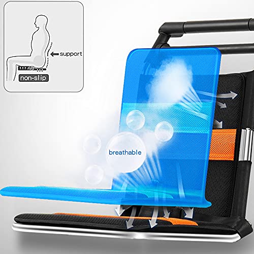 UU-ZHANG Portable Folding Wheelchair, Travel Wheelchair with handbrake, Ultra...