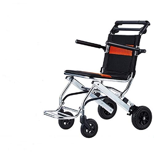 UU-ZHANG Portable Folding Wheelchair, Travel Wheelchair with handbrake, Ultra...