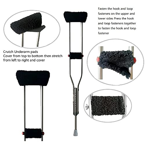 UU-ZHANG Universal Underarm Crutches, Cotton Handle for Handles, Suitable for...