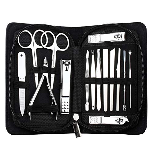 uunumi 15pcs Manicure Pedicure Set Nail Clippers Stainless Steel Toenail Clip...