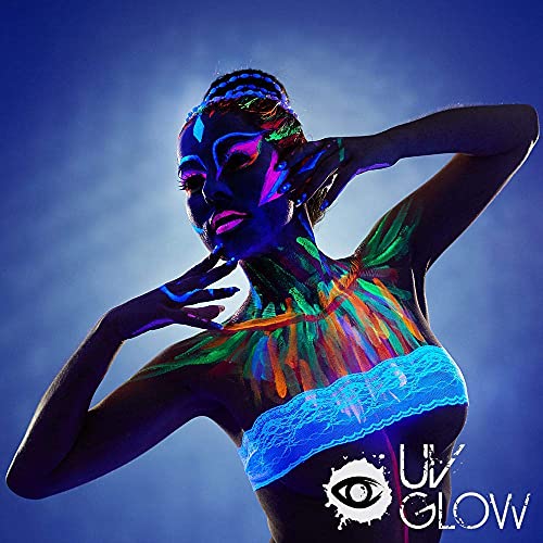 UV Glow Blacklight Face and Body Paint 0.34oz - Set of 6 Tubes - Neon Fluores...