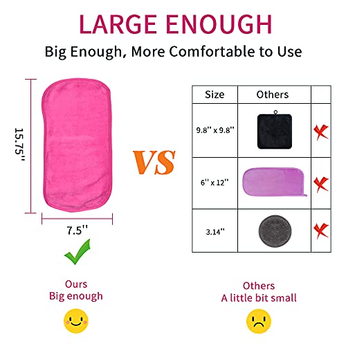 Makeup Remover Cloths 4 Count: Microfiber Reusable Fast Drying Washcloth, Fac...