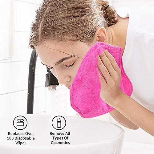 Makeup Remover Cloths 4 Count: Microfiber Reusable Fast Drying Washcloth, Fac...