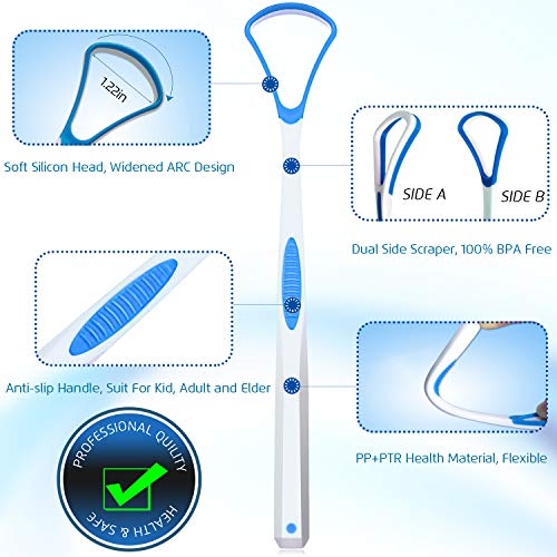 Premium Tongue Scraper Cleaner, BPA Free Tongue Scrapers, Healthy Oral Care, ...