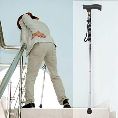 Portable Trekking Hiking Pole Foldable Cane Durable for Safety for Health Care