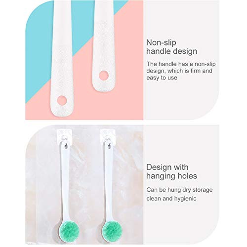 Silicone Bath Body Brush Exfoliator, Back Brush Scrubber Long Handle for Show...