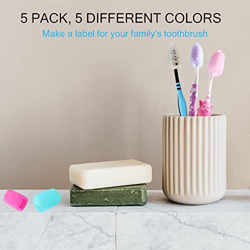 V-TOP Toothbrush Head Cover, 5 Pack Silicone Toothbrush Covers Caps, Portable...