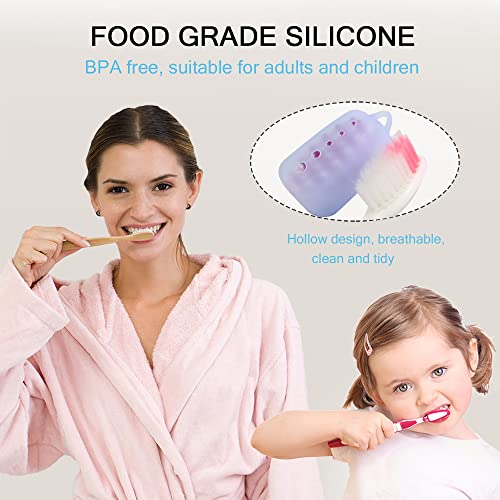 V-TOP Toothbrush Head Cover, 5 Pack Silicone Toothbrush Covers Caps, Portable...