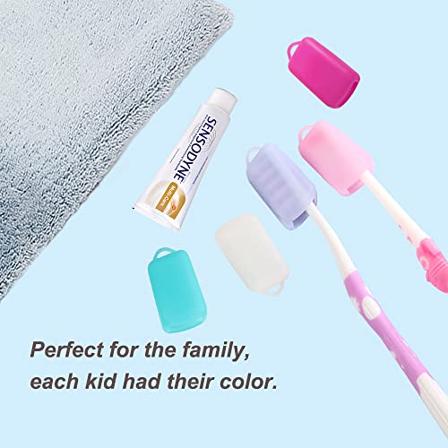 V-TOP Toothbrush Head Cover, 5 Pack Silicone Toothbrush Covers Caps, Portable...