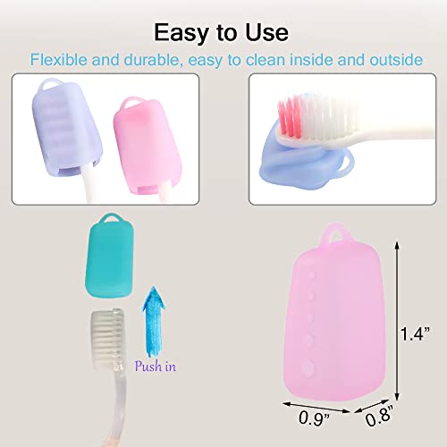 V-TOP Toothbrush Head Cover, 5 Pack Silicone Toothbrush Covers Caps, Portable...