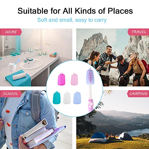 V-TOP Toothbrush Head Cover, 5 Pack Silicone Toothbrush Covers Caps, Portable...