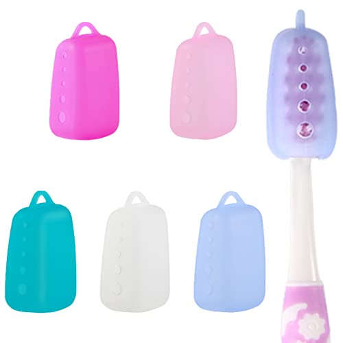 V-TOP Toothbrush Head Cover, 5 Pack Silicone Toothbrush Covers Caps, Portable...