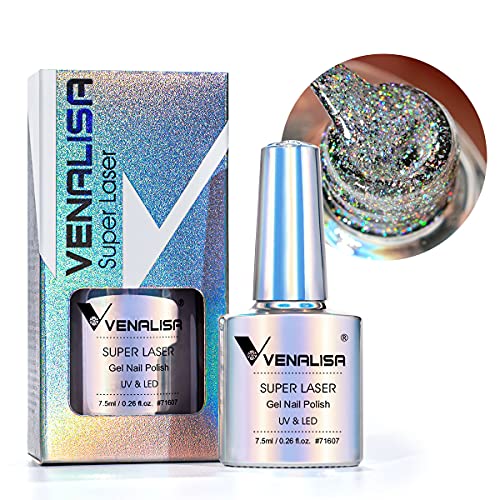 VENALISA Holographic Gel Nail Polish,Rainbow Glitter Effect Sparkling Colors ...
