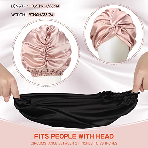 3 Pieces Silk Bonnet Silk Hair Wrap for Sleeping Silk Sleeping Bonnet Elastic...