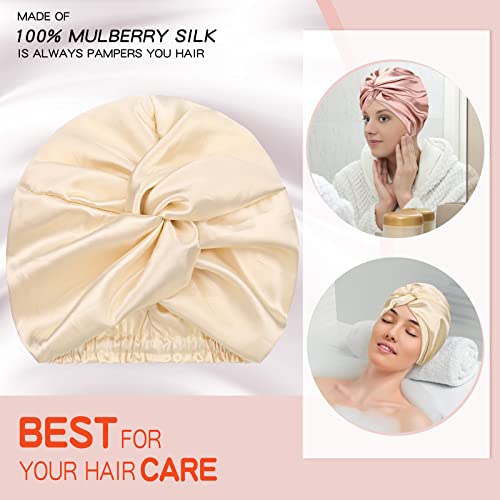 3 Pieces Silk Bonnet Silk Hair Wrap for Sleeping Silk Sleeping Bonnet Elastic...