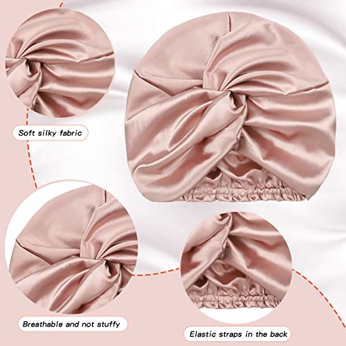 3 Pieces Silk Bonnet Silk Hair Wrap for Sleeping Silk Sleeping Bonnet Elastic...