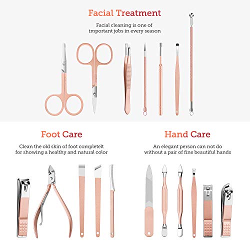Vabogu Manicure Set, Pedicure Kit, Nail Clippers, Professional Grooming Kit, ...